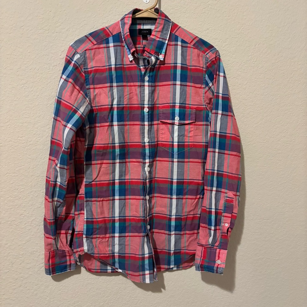 JCrew Men’s Long Sleeved Plaid Shirt, Size XS